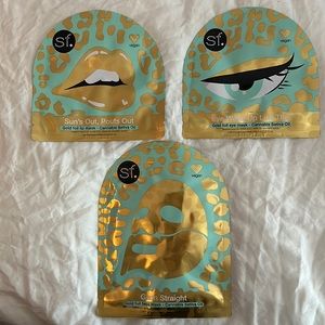 SF. 3 Pack Gold Foil Masks